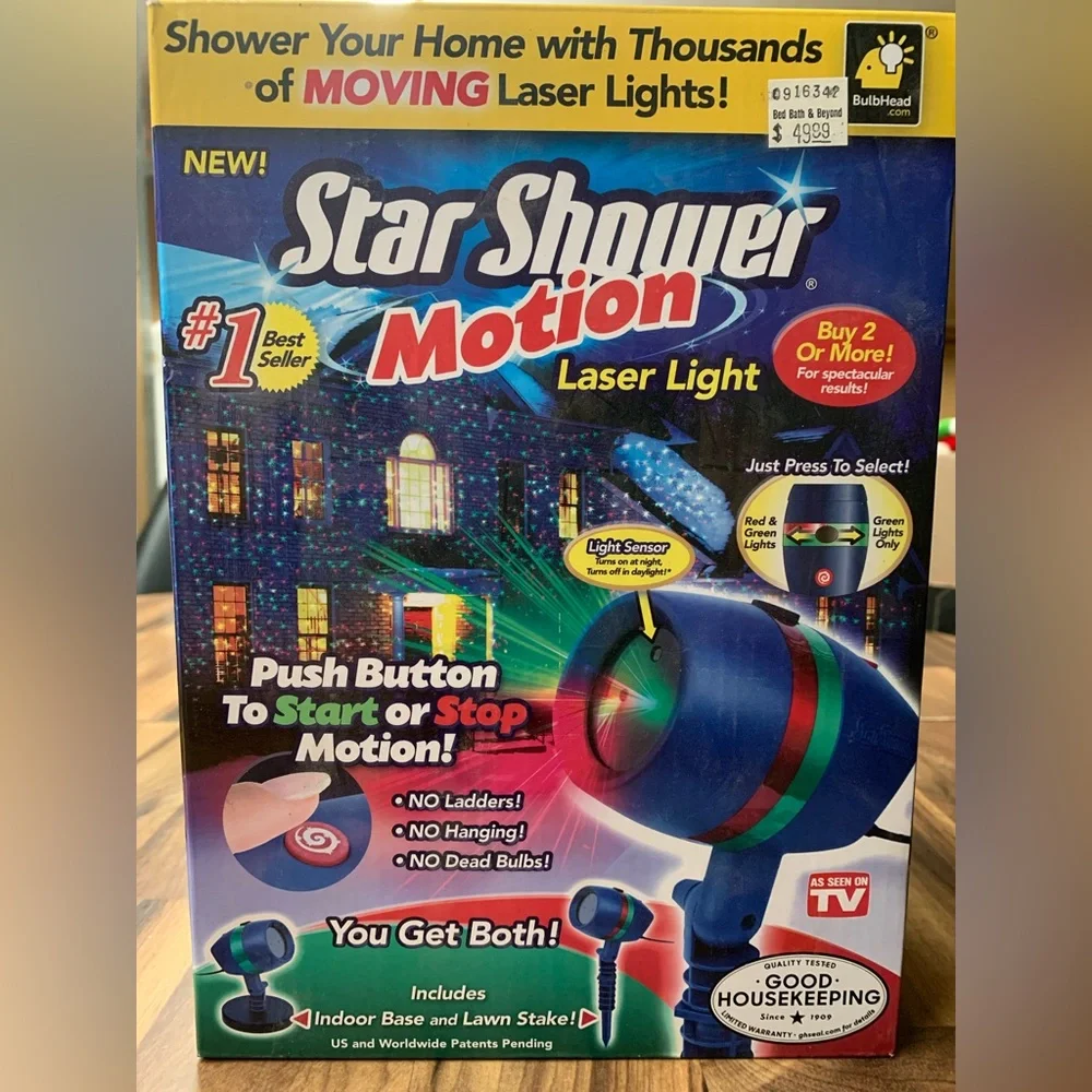 Bulbhead Star Shower Motion Laser Light Yard Projector Christmas ASOTV
